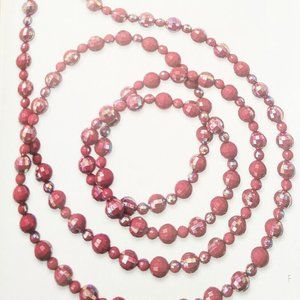 Premier Designs SCARLET Long 60" Red Iridescent Bead Necklace